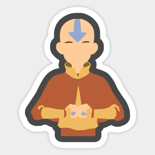 Avatar the Last Airbender Aang Minimalist Sticker by basitkhan